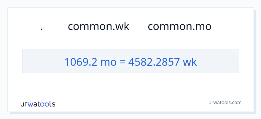 تبدیل 1069.2 ماه‌ها به هفته‌ها