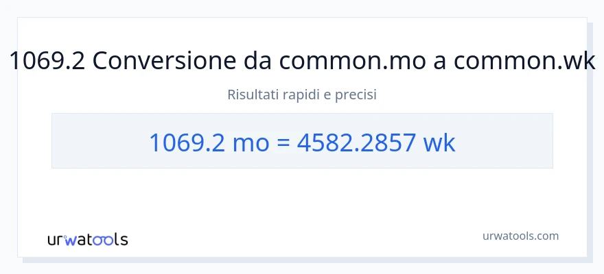 Conversione da 1069.2 mesi a settimane