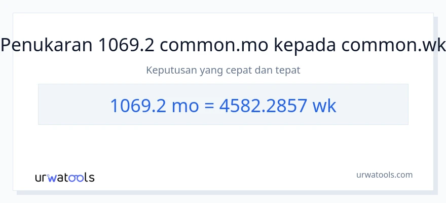 1069.2 Months to Weeks conversion