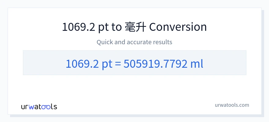 1069.2 Pints 到 毫升 轉換