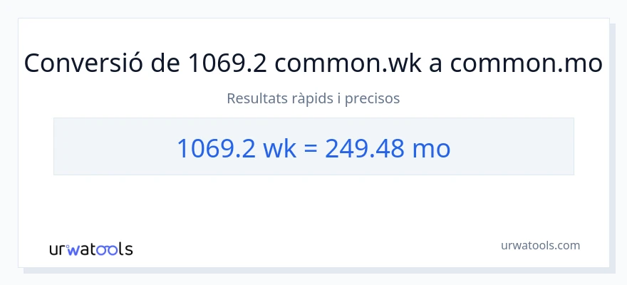 Conversió de 1069.2 setmanes a mesos