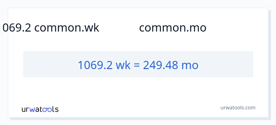 1069.2 వారాలు నుండి నెలలు కు మార్పిడి
