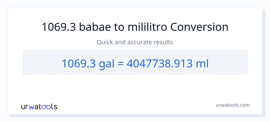 1069.3 Mga galon patungong mga mililitro na conversion