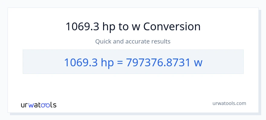 1069.3 lakas-kabayo patungong watts na conversion