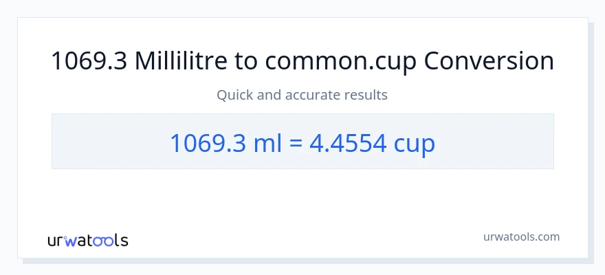 Conversion 1069.3 millilitres vers tasses