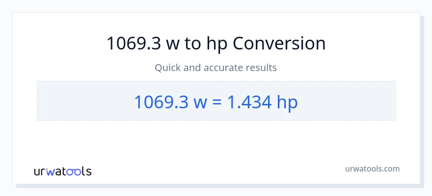 1069.3 watts patungong lakas-kabayo na conversion