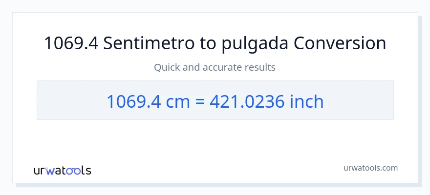 1069.4 Mga Sentimetro patungong Pulgada na conversion