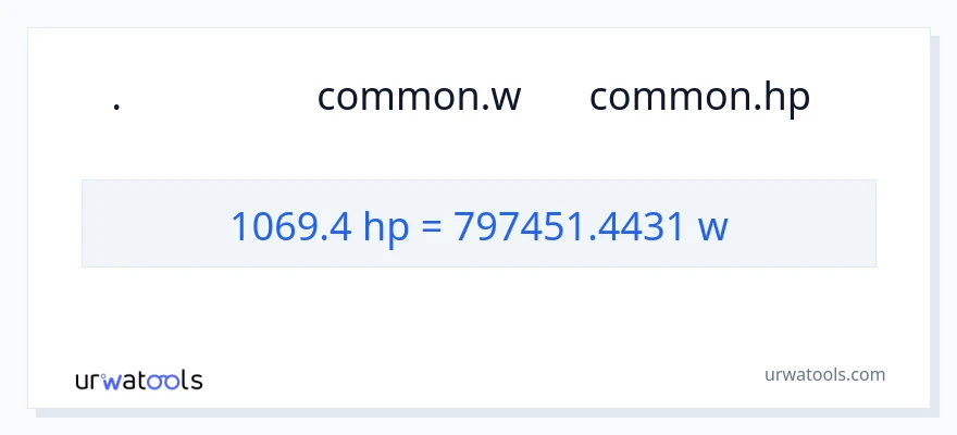 تبدیل 1069.4 اسب بخار به وات