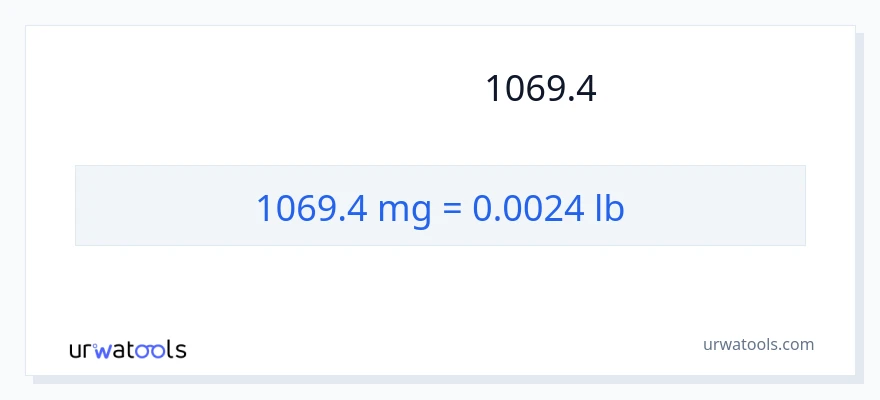 تبدیل 1069.4 میلی‌گرم به پوند