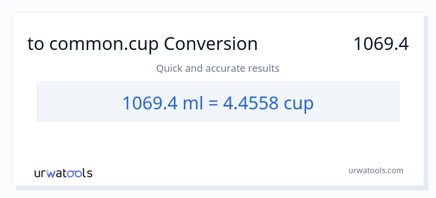 تبدیل 1069.4 میلی‌لیتر به فنجان‌ها