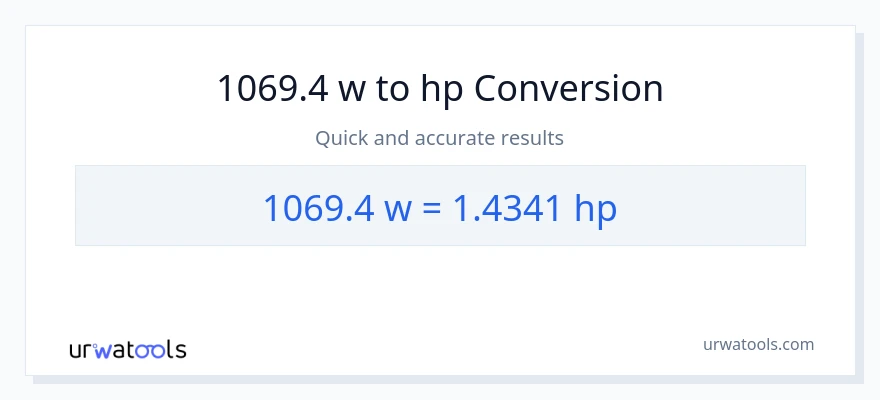1069.4 watts patungong lakas-kabayo na conversion