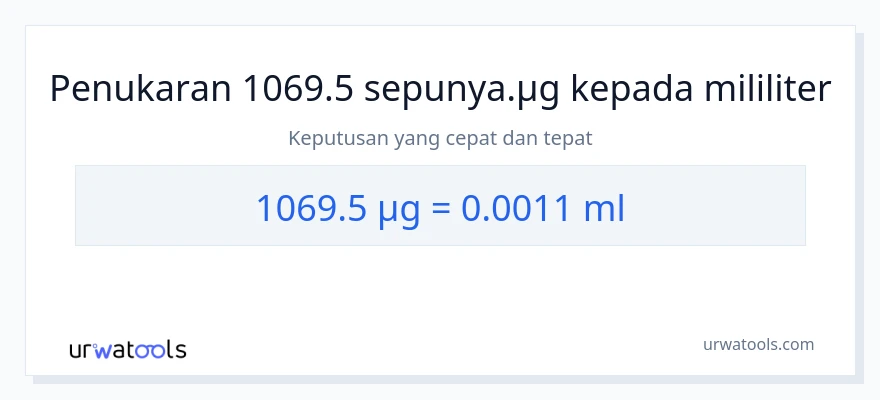 1069.5 micrograms to milliliters conversion
