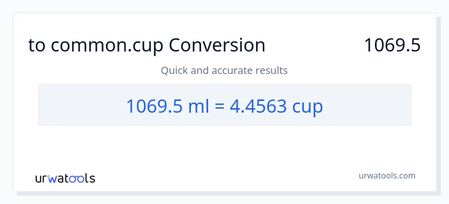 تبدیل 1069.5 میلی‌لیتر به فنجان‌ها