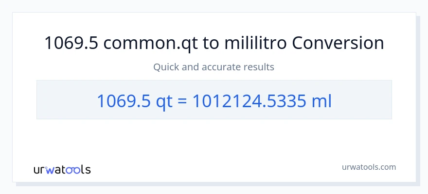 1069.5 Quarts patungong mga mililitro na conversion