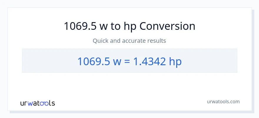 1069.5 watts patungong lakas-kabayo na conversion