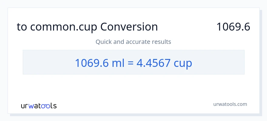 تبدیل 1069.6 میلی‌لیتر به فنجان‌ها