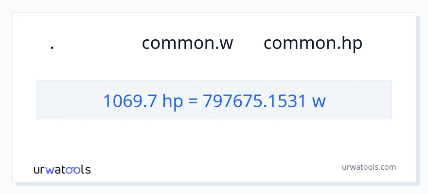 تبدیل 1069.7 اسب بخار به وات