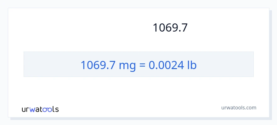 تبدیل 1069.7 میلی‌گرم به پوند