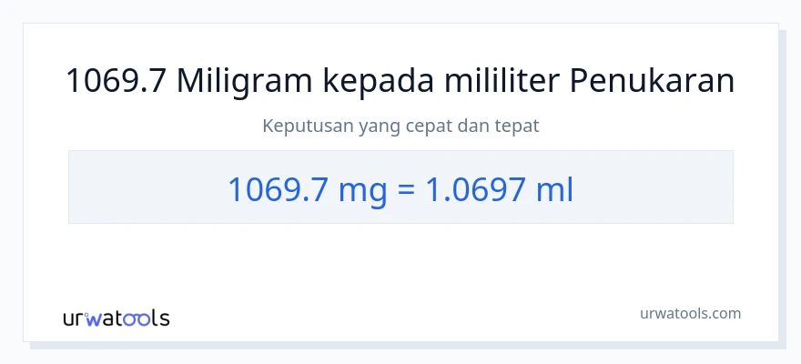 1069.7 milligrams to milliliters conversion