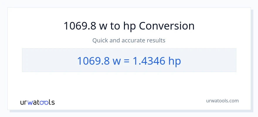 1069.8 watts patungong lakas-kabayo na conversion