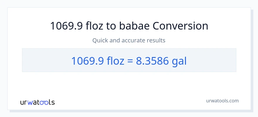 1069.9 mga onsa ng likido patungong Mga galon na conversion