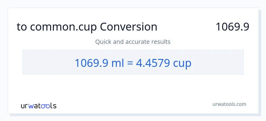 تبدیل 1069.9 میلی‌لیتر به فنجان‌ها