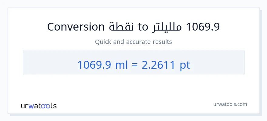 التحويل من 1069.9 ملليلتر إلى Pints