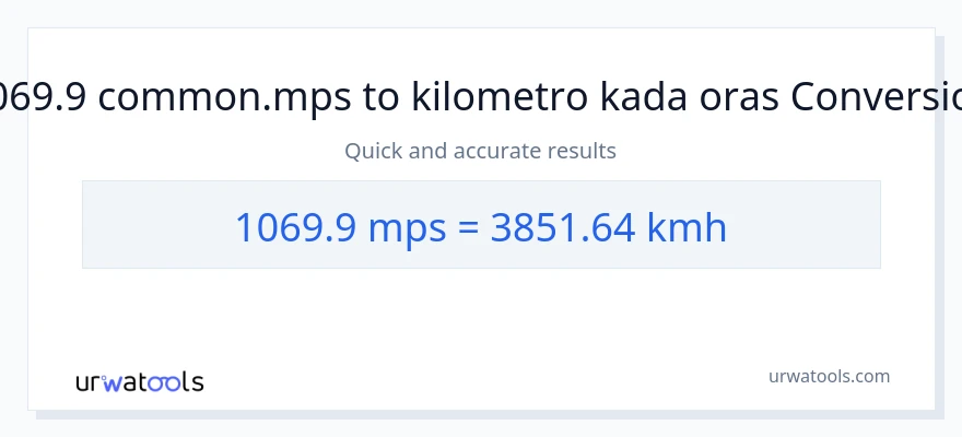 1069.9 Meters Per Second patungong kilometro kada oras na conversion