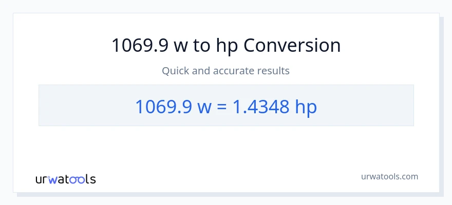 1069.9 watts patungong lakas-kabayo na conversion