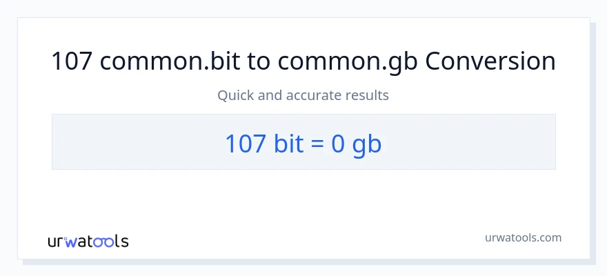 107 Bits patungong Gigabytes na conversion