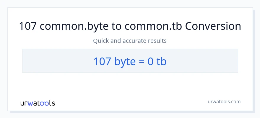 107 Bytes patungong Terabytes na conversion