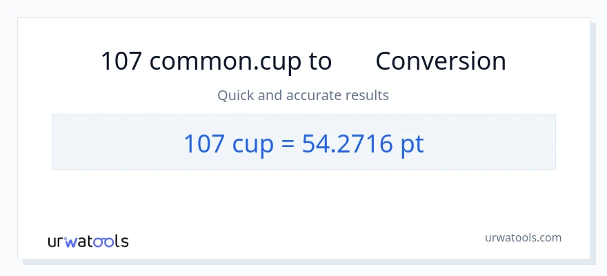 การแปลง 107 ถ้วย เป็น Pints