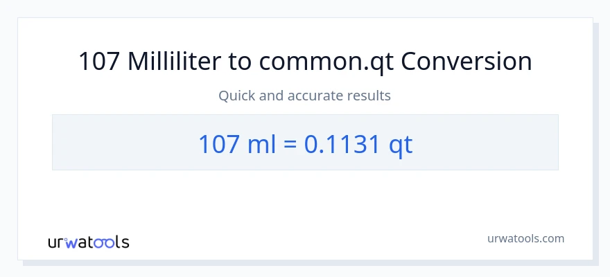 107 milliliter til Quarts konvertering