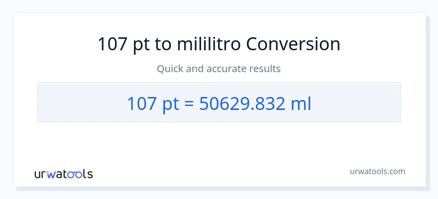 Conversão de 107 Pints para mililitros