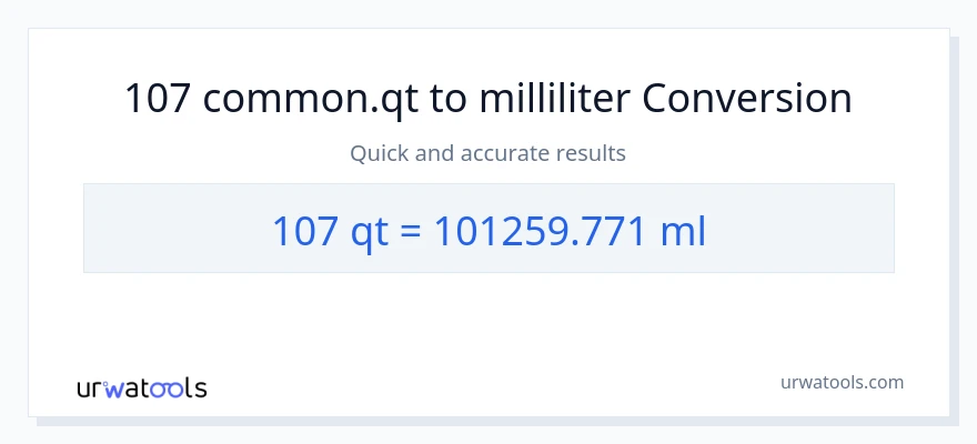 107 Quarts til milliliter konvertering