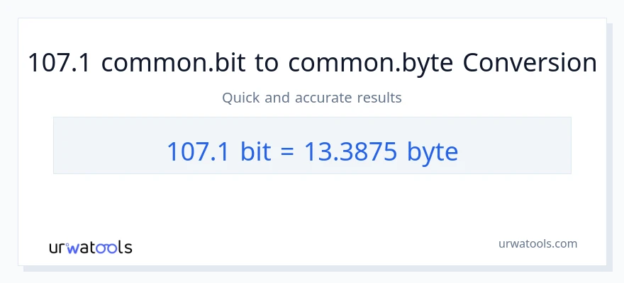 التحويل من 107.1 Bits إلى Bytes