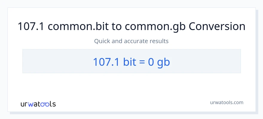 107.1 Bits patungong Gigabytes na conversion