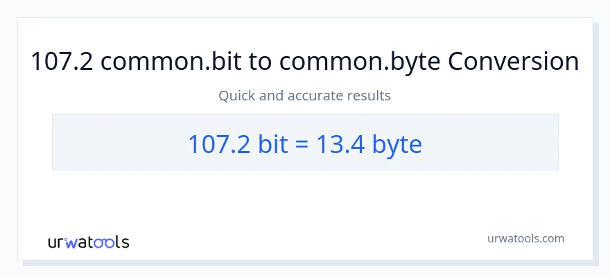 107.2 Bits'den Bytes'e dönüşüm