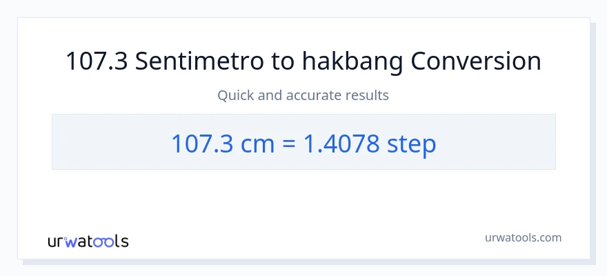 107.3 Mga Sentimetro patungong mga hakbang na conversion