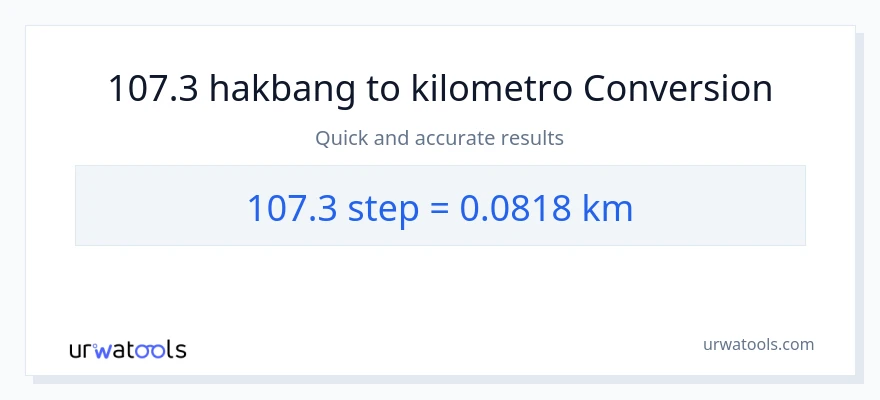 107.3 mga hakbang patungong Kilometro na conversion