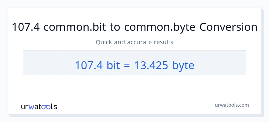 التحويل من 107.4 Bits إلى Bytes