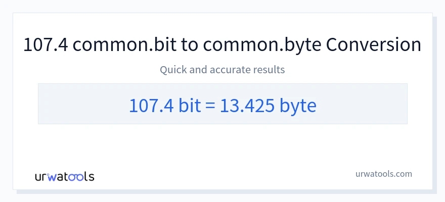 107.4 Bits 到 Bytes 轉換