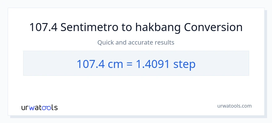 107.4 Mga Sentimetro patungong mga hakbang na conversion