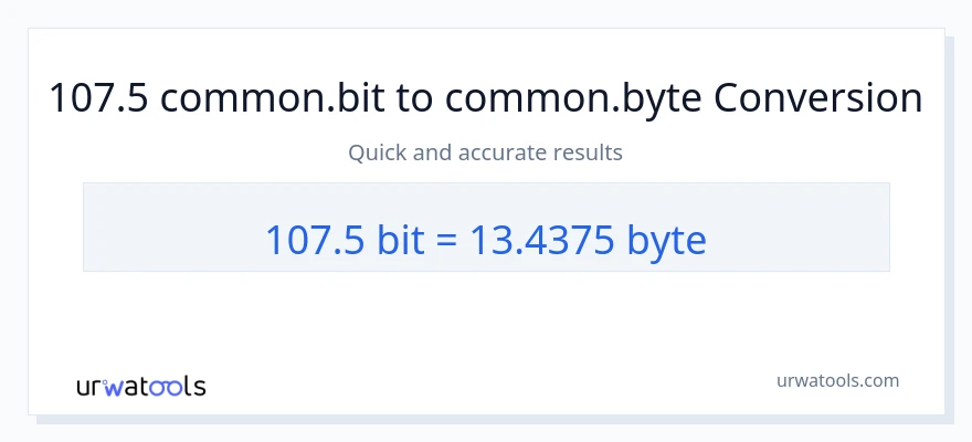 107.5 Bits ته Bytes بدلون