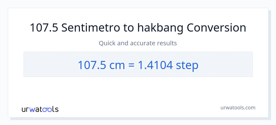 107.5 Mga Sentimetro patungong mga hakbang na conversion