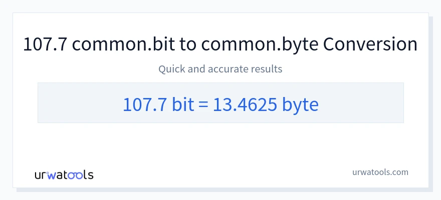 107.7 Bits에서 Bytes으로의 변환