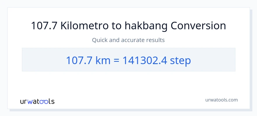 107.7 Kilometro patungong mga hakbang na conversion