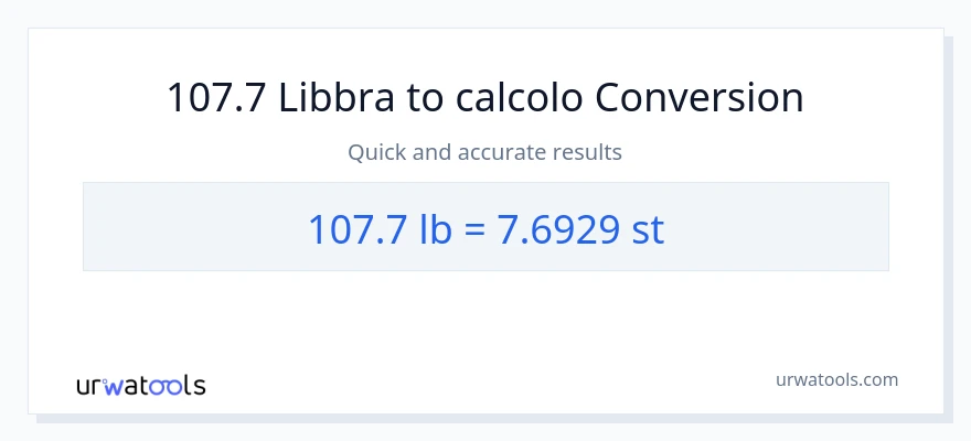 Conversione da 107.7 Lbs a Pietre