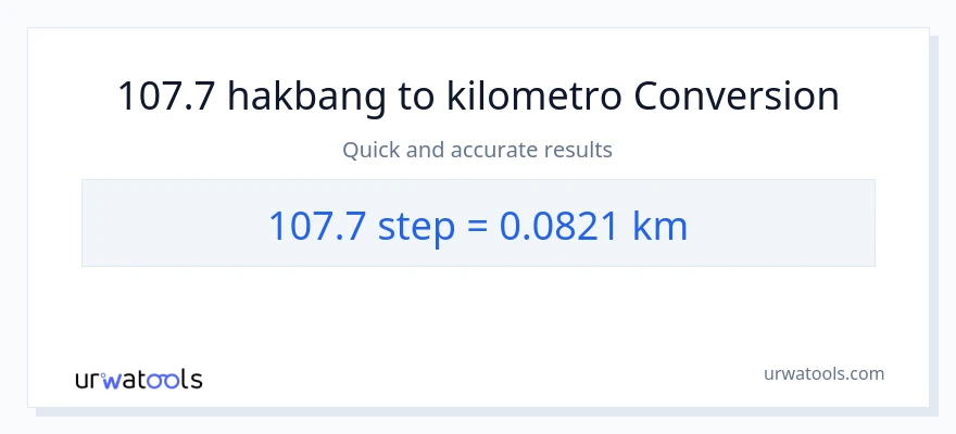 107.7 mga hakbang patungong Kilometro na conversion