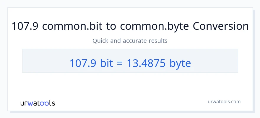 التحويل من 107.9 Bits إلى Bytes